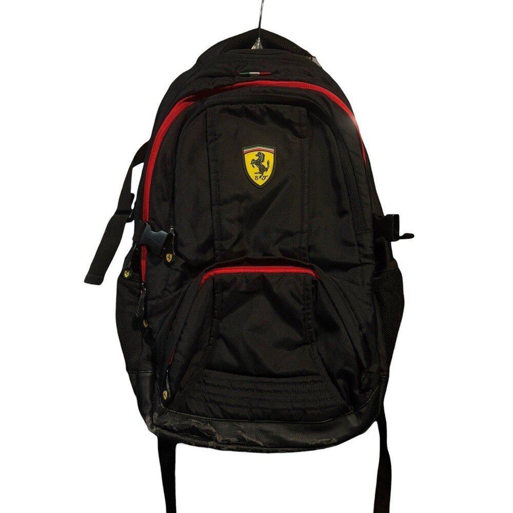 Ferrari Scuderia Racing Black Backpack Bag W/ SF Logo